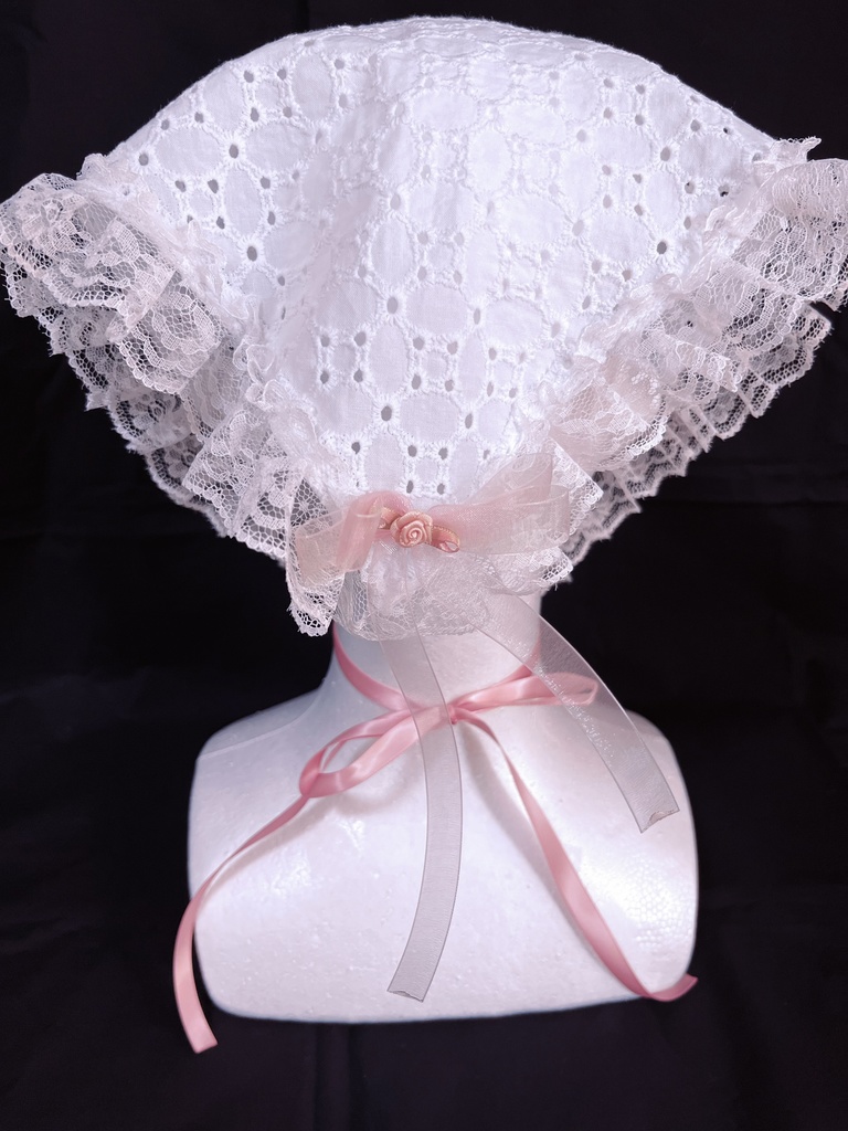 【バブーシュカ】ホワイト×ピンク