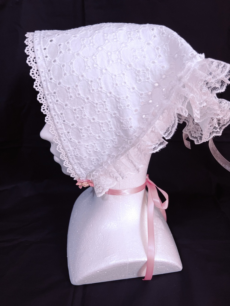 【バブーシュカ】ホワイト×ピンク