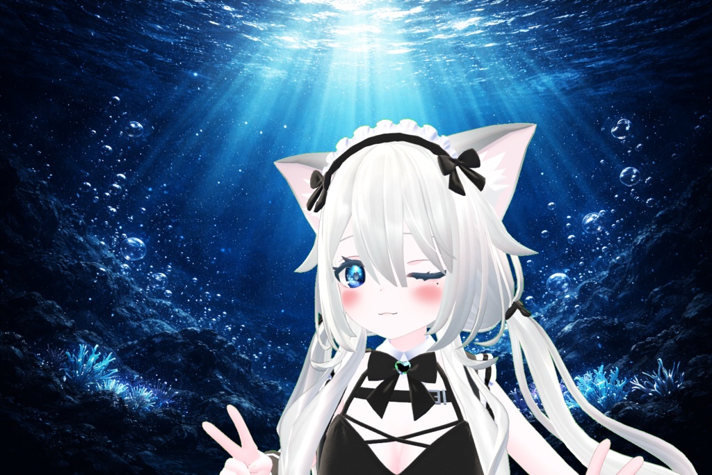 chiffon/Shinano他8アバター対応 深海ブルー Deepblueアイテクスチャ【発光対応】