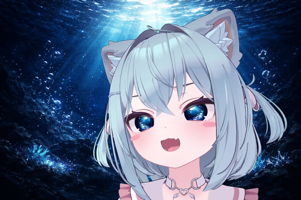 chiffon/Shinano他8アバター対応 深海ブルー Deepblueアイテクスチャ【発光対応】