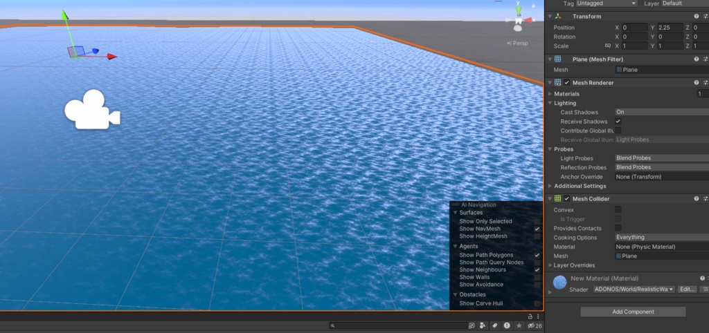 ワールド専用アセット 軽量型!多機能水面シェーダー