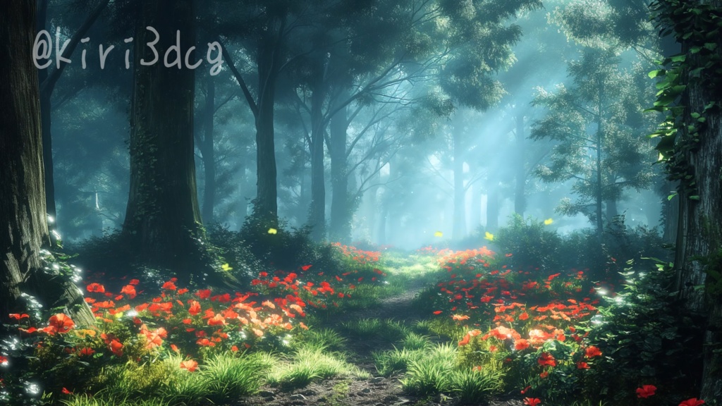 【背景ループ素材】光射す森の小道 vtuberさんなど配信者様向け 雑談配信 歌枠配信 Animated Background