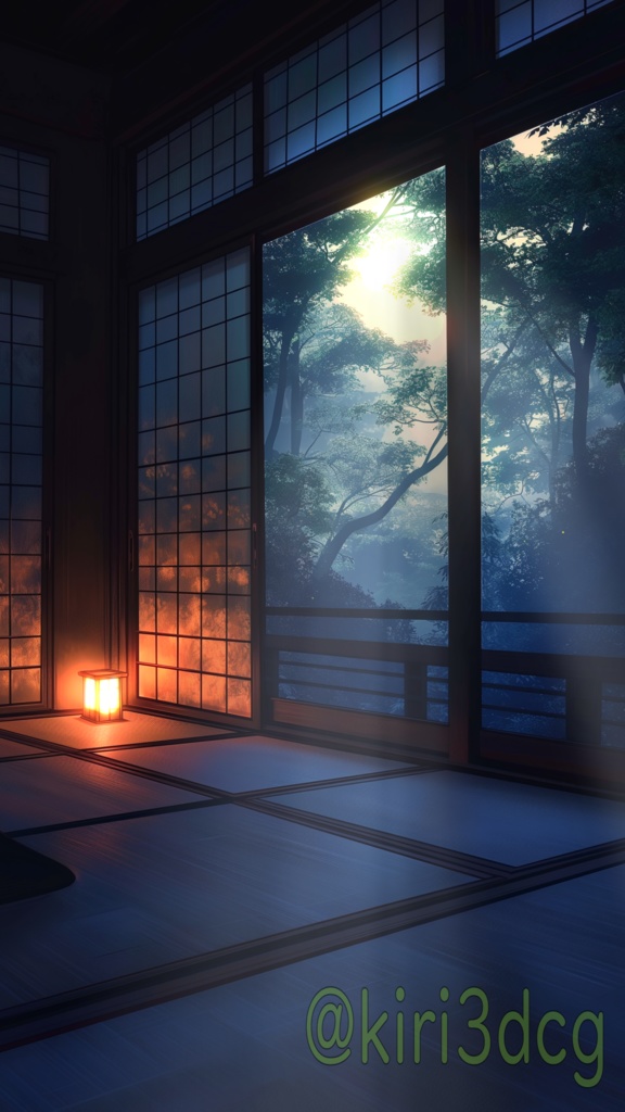 【動く!縦型配信背景素材】月光の入る和室 vtuber 配信者様向け 雑談枠 深夜配信などに♪ Animated Background
