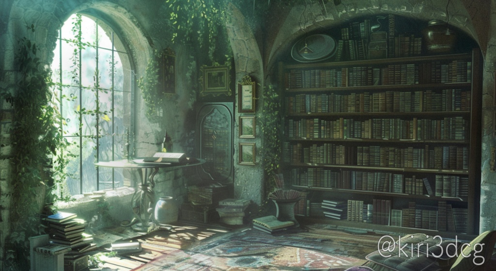 【動く!配信画面セット】翠の書斎 vtuber 配信者様向け 雑談枠 歌枠 ゲーム配信などに♪