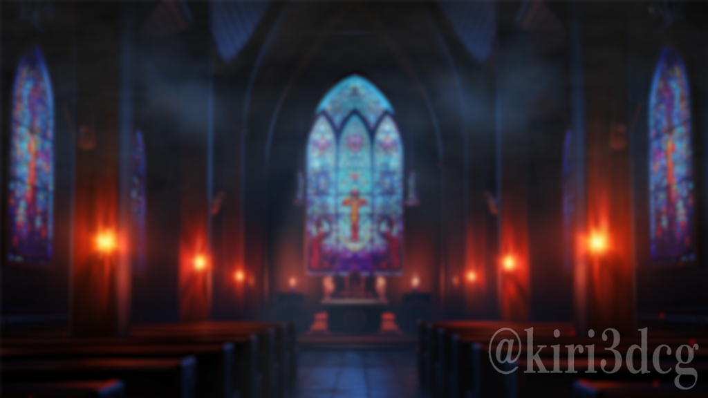 【背景ループ素材】ダークな教会 vtuberさん 配信者様向け live配信やゲームの背景などに♪