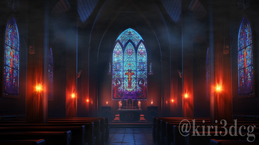 【背景ループ素材】ダークな教会 vtuberさん 配信者様向け live配信やゲームの背景などに♪