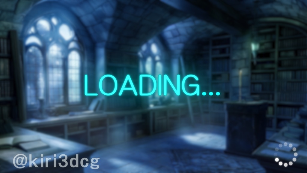 【配信画面セット!】青の書斎 vtuber様 配信者様向け 雑談枠 歌枠 ゲーム配信などに♪