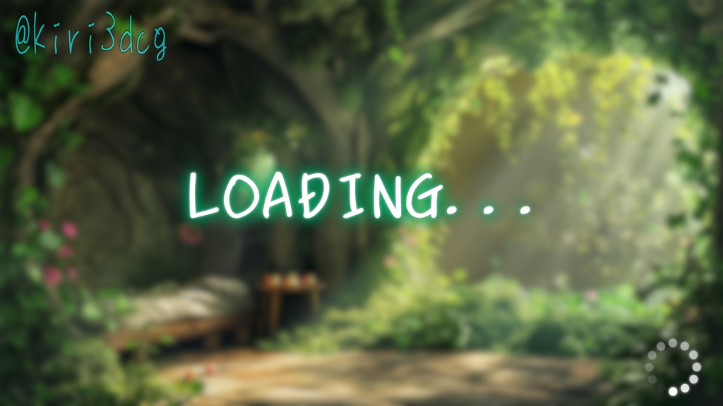 【動く!配信画面セット】緑に包まれた安らぎの寝室 vtuber様 配信者向け 雑談枠 歌枠などに♪ ファンタジー 森 植物 癒される 緑 蝶々 葉 Animated Background【背景ループ素材】