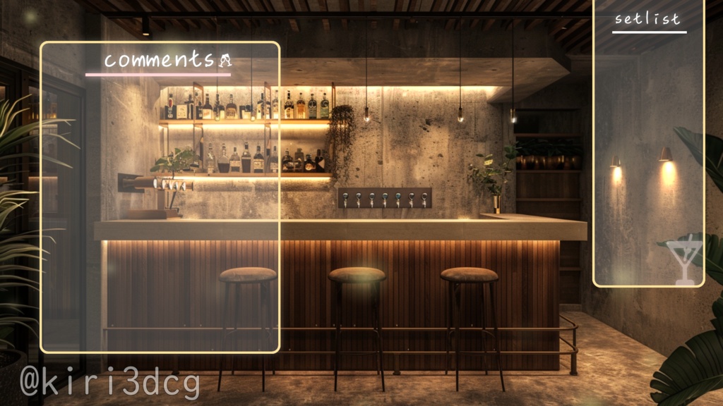 【背景ループ素材】深夜の落ち着いたbar vtuber様 配信者様向け 深夜の雑談枠 歌枠などに♪ Animated Background【配信画面セット】