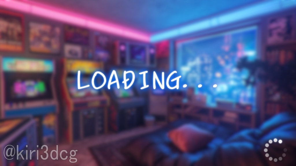 【配信背景セット】LEDが光る! 夜のゲーム部屋 vtuber様 配信者様向け 雑談枠 ゲーム配信などに♪ Animated Background【背景ループ素材】