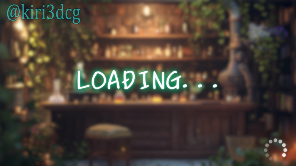 【配信画面セット】エルフの秘密の工房 vtuber様 配信者様向け 雑談枠 歌枠などに♪ 植物 森 ファンタジー 工房 緑 落ち着く Animated Background【背景ループ素材】