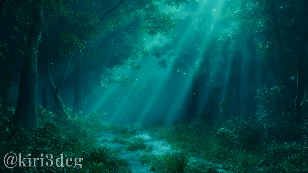 【背景ループ素材】光差す森の道 vtuber様 配信者様向け ゲーム背景 素材 雑談枠 歌枠 森 自然 Animated Background【背景素材】