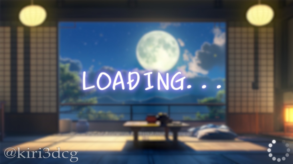 【動く!配信背景セット】月明かりが照らす和室 vtuberさん配信者さん向け 歌枠 雑談枠などに♪  配信背景 素材 和室 月 星空 Animated Background【背景ループ素材】