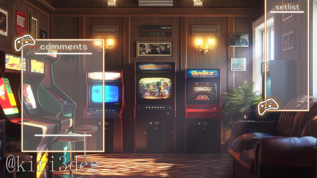 【配信背景セット】レトロなゲーム部屋 vtuberさん 配信者さん向け 雑談枠 ゲーム配信などに♪ 配信部屋 レトロ 夜 Animated Background【背景ループ素材】