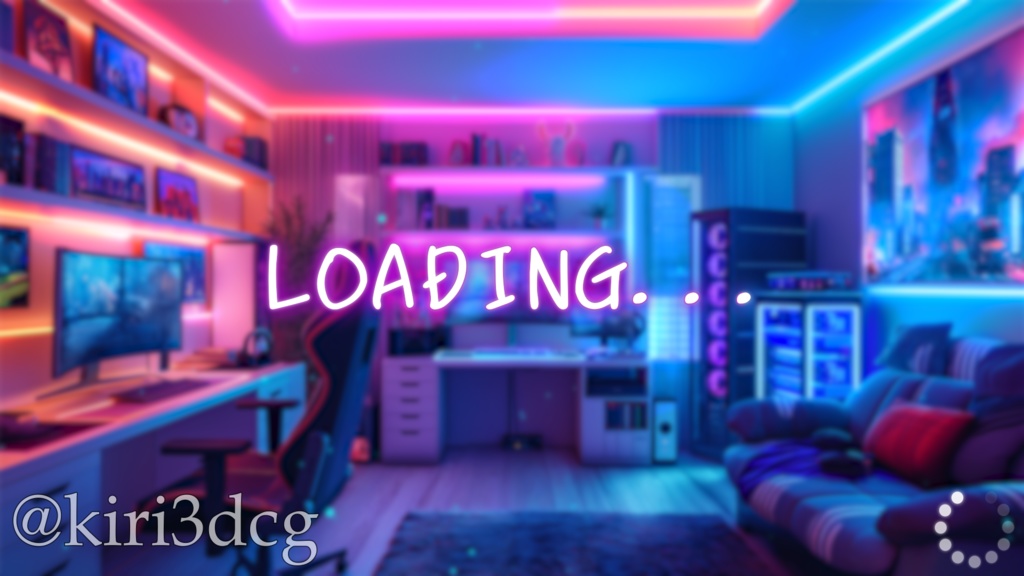 【配信背景セット!】LEDが光る!配信部屋 vtuber様 配信者様向け 雑談枠 ゲーム配信などに♪  光る 配信部屋 動く ゲーム部屋 素材 Animated Background【背景ループ素材】