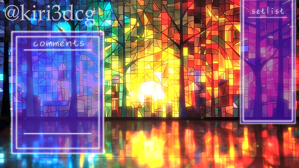 【配信画面セット】輝くステンドグラス vtuber様 配信者様向け 雑談枠 歌枠などに♪ 綺麗 落ち着く 光 ステンドグラス Animated Background【背景素材】