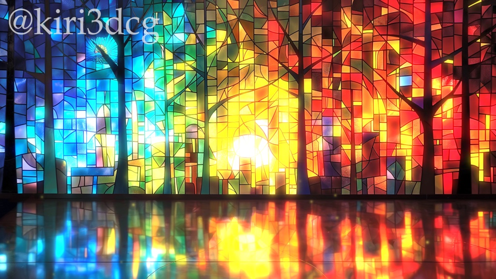【配信画面セット】輝くステンドグラス vtuber様 配信者様向け 雑談枠 歌枠などに♪ 綺麗 落ち着く 光 ステンドグラス Animated Background【背景素材】