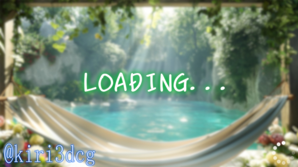 【背景ループ素材】楽園のプール vtuber様 配信者様向け 雑談枠 歌枠などに♪  植物 緑 落ち着く 楽園 お昼 夏 プール Animated Background【配信画面】