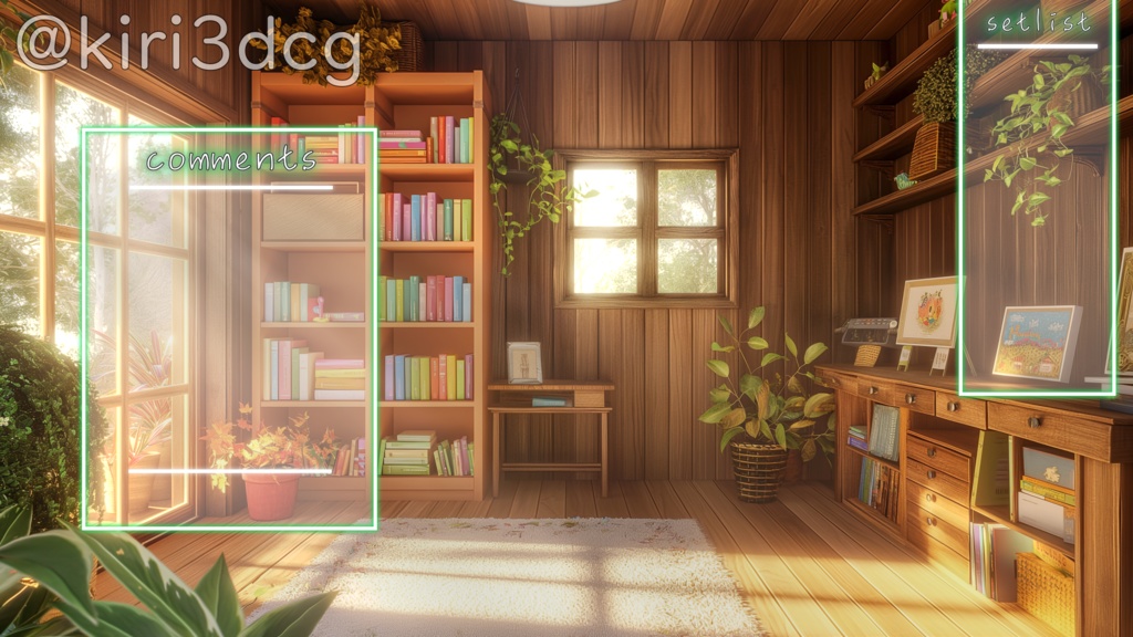 【配信画面セット!】日が差し込む暖かな部屋 vtuber様 配信者様向け 雑談枠 歌枠などに♪ 部屋 配信部屋 落ち着く光 Animated Background【背景ループ素材】