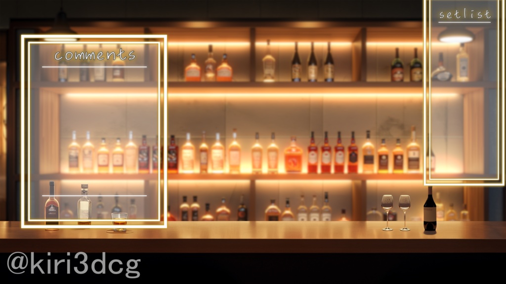 【配信画面セット!】お洒落なBAR vtuber様 配信者様向け 深夜の雑談枠などに♪ 配信背景 素材 夜 BAR バー 夜活 Animated Background【背景ループ素材】