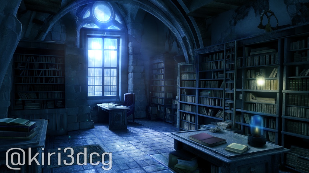 【配信画面セット!】異世界の書斎 vtuber様 配信者様向け 歌枠 雑談枠などに♪ 配信背景 配信素材 夜 夜活 異世界 書斎 ファンタジー Animated Background【背景ループ素材】