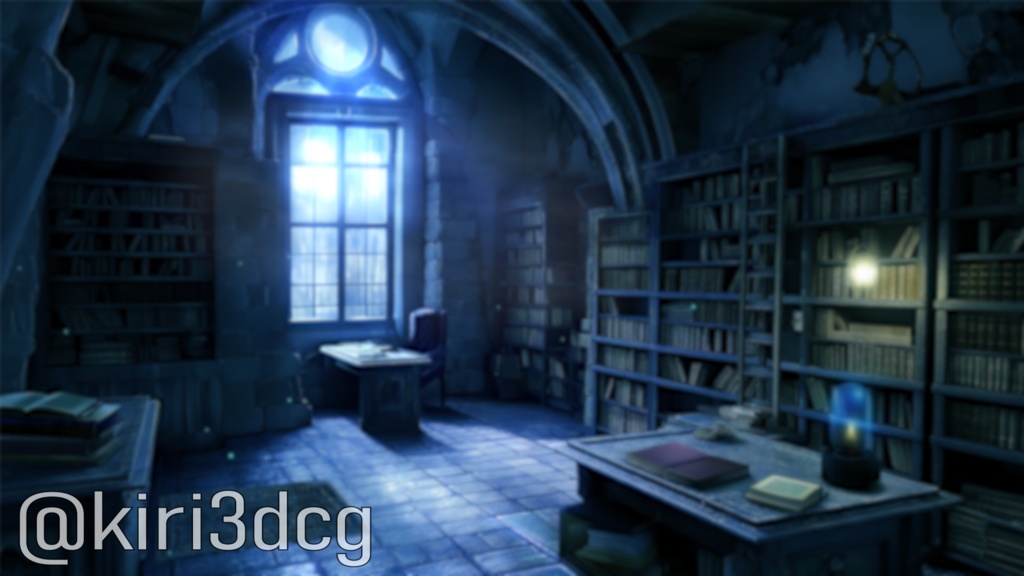 【配信画面セット!】異世界の書斎 vtuber様 配信者様向け 歌枠 雑談枠などに♪ 配信背景 配信素材 夜 夜活 異世界 書斎 ファンタジー Animated Background【背景ループ素材】