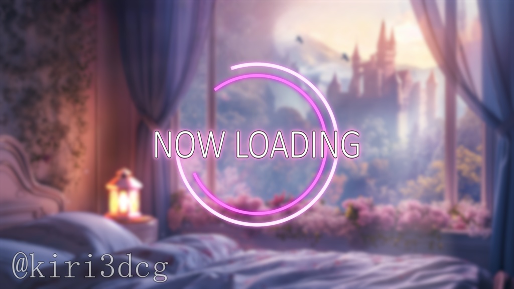 【動く!配信画面セット!】窓から眺めるお城 vtuber様 配信者様向け 歌枠 雑談枠などに♪  背景 配信素材 異世界 ファンタジー 寝室 お城 Animated Background【背景ループ素材】