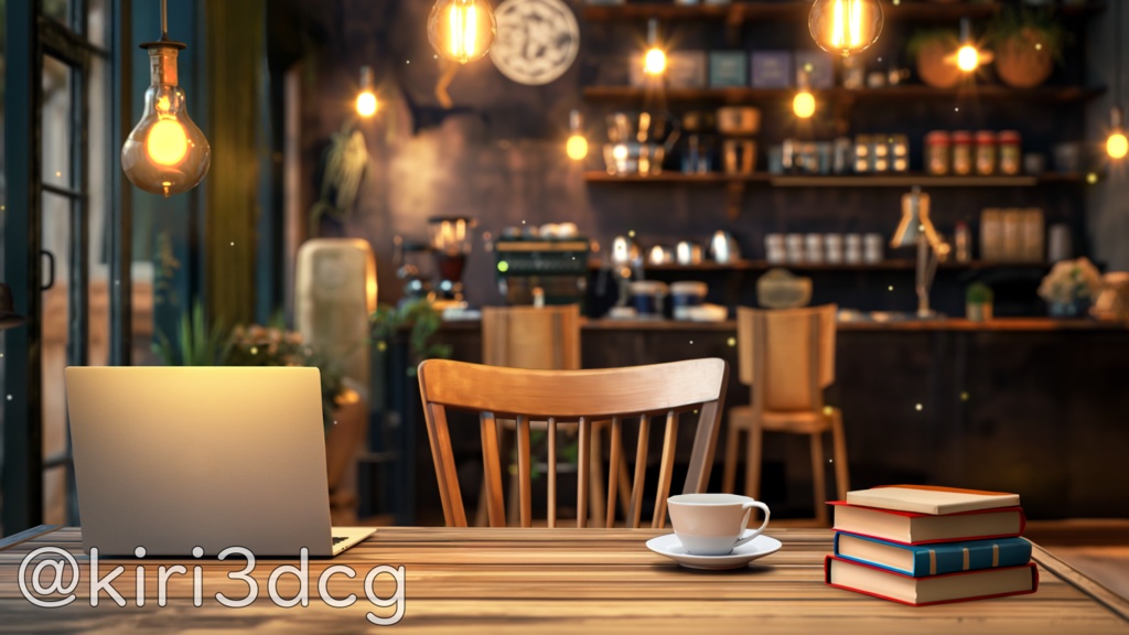 【配信画面セット!】カフェ風の配信部屋 vtuber様 配信者様向け 雑談枠などに♪ 配信背景 素材 コーヒー カフェ 本 Animated Background【背景ループ素材】