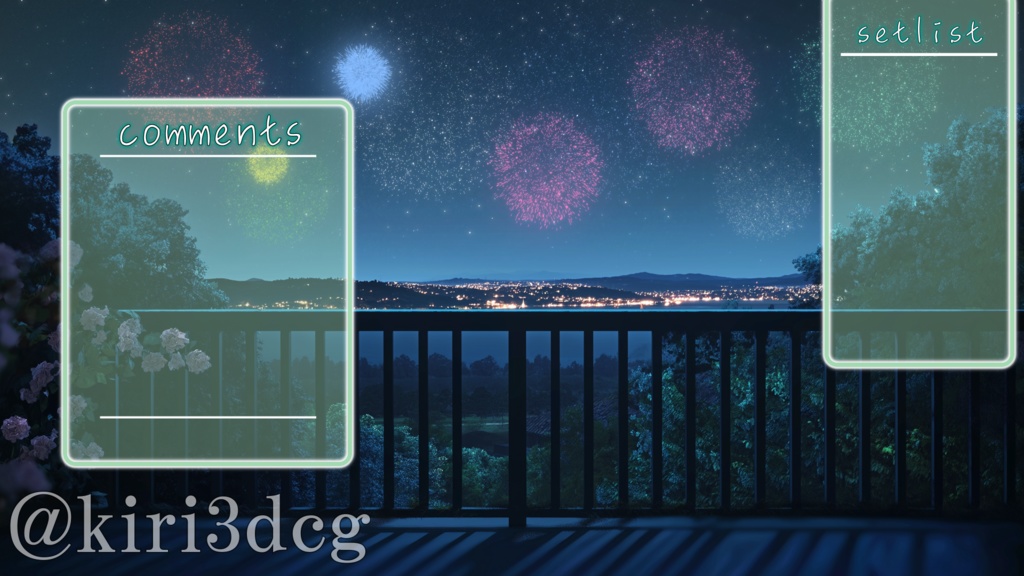 【動く!配信画面セット!】星空に浮かぶ花火 vtuber様 配信者様向け 歌枠 雑談枠などに♪ 夏 夜 配信背景 花火 星空 素材 背景 Animated Background【背景ループ素材】