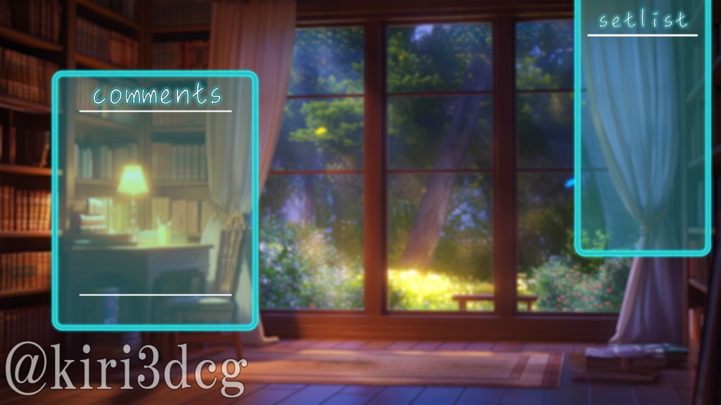 【動く!配信画面セット!】静かな夜の書斎 vtuber様 配信者様向け 歌枠 雑談枠などに♪ 夏 夜 配信背景 書斎 蝶 素材 背景 Animated Background【背景ループ素材】