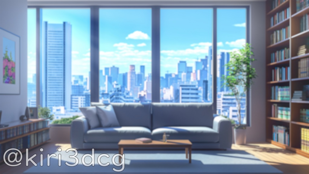 【配信画面セット!】朝・昼活用リビング vtuber様 配信者様向け 歌枠や雑談枠などに♪ 背景素材 素材 リビング 朝 昼 モダン Animated Background【背景ループ素材】