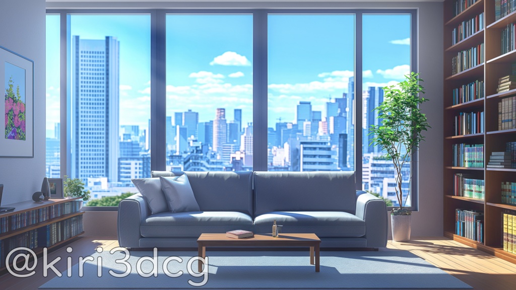 【配信画面セット!】朝・昼活用リビング vtuber様 配信者様向け 歌枠や雑談枠などに♪ 背景素材 素材 リビング 朝 昼 モダン Animated Background【背景ループ素材】