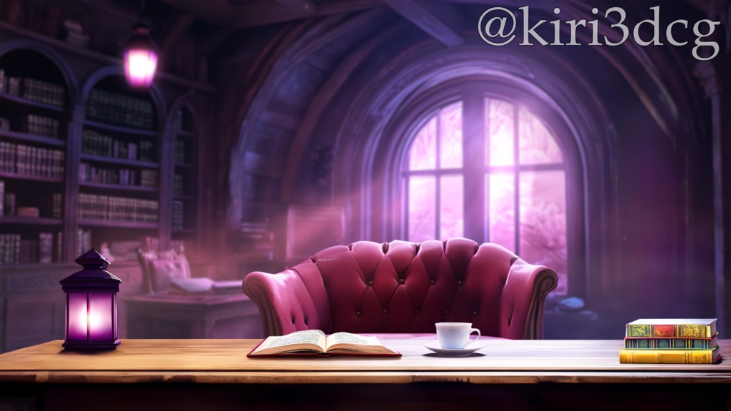 【動く!配信画面セット!】魔法使いの書斎 vtuber様 配信者様向け 歌枠 雑談枠などに♪ ファンタジー 夜 配信背景 書斎 素材 背景 Animated Background【背景ループ素材】