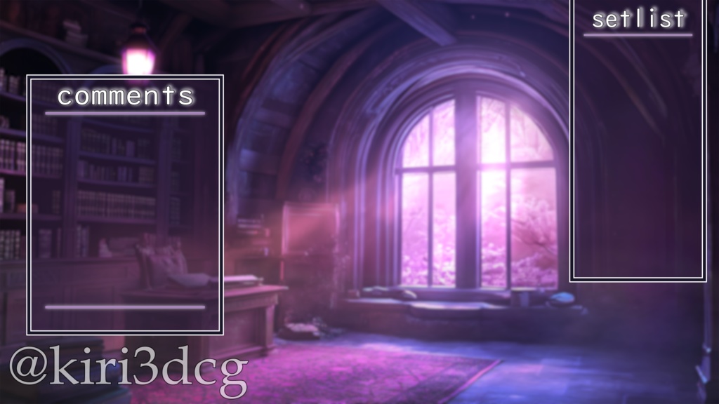 【動く!配信画面セット!】魔法使いの書斎 vtuber様 配信者様向け 歌枠 雑談枠などに♪ ファンタジー 夜 配信背景 書斎 素材 背景 Animated Background【背景ループ素材】