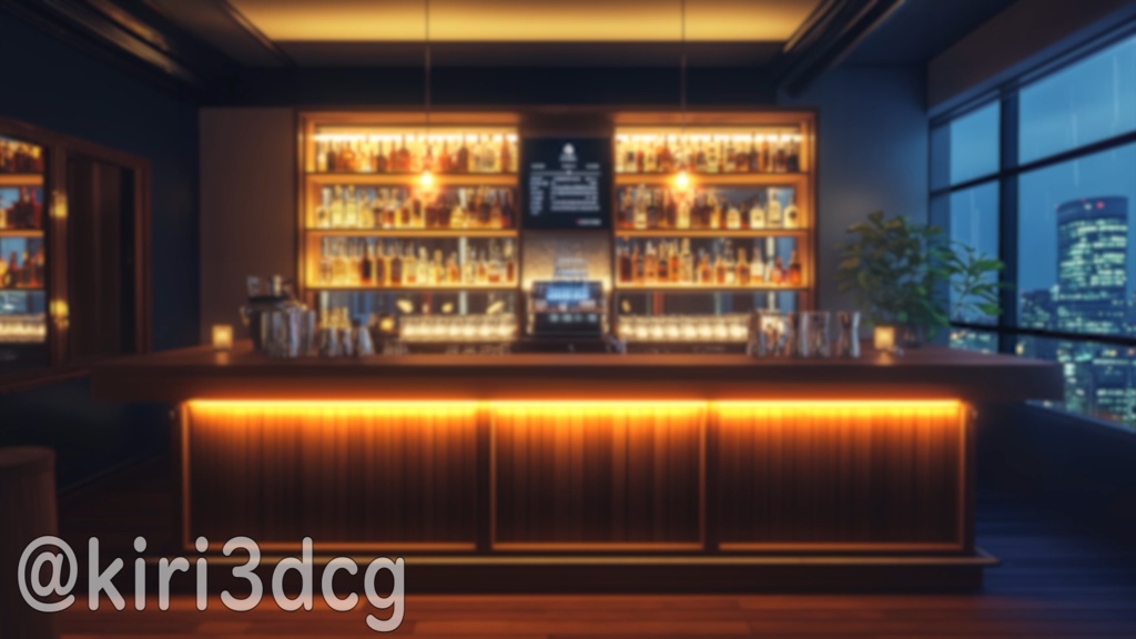 【背景ループ素材】ビルの中にあるBAR vtuber様 配信者様向け 歌枠 雑談枠などに♪ 配信背景 素材 夜 夜活 バー Animated Background【配信用】