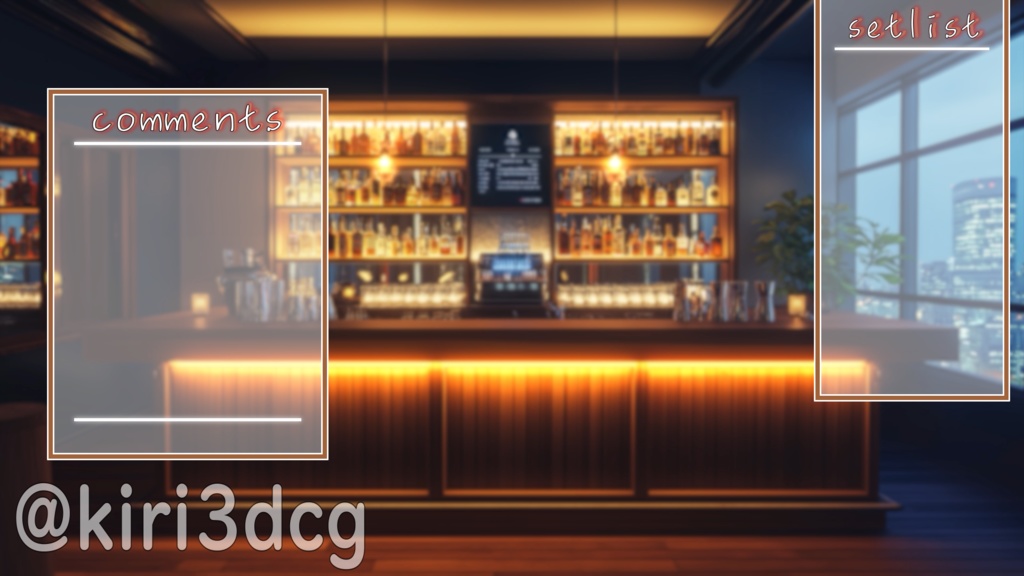 【背景ループ素材】ビルの中にあるBAR vtuber様 配信者様向け 歌枠 雑談枠などに♪ 配信背景 素材 夜 夜活 バー Animated Background【配信用】