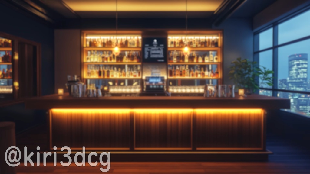【背景ループ素材】ビルの中にあるBAR vtuber様 配信者様向け 歌枠 雑談枠などに♪ 配信背景 素材 夜 夜活 バー Animated Background【配信用】