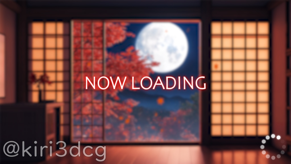 【配信画面セット!】紅葉舞う月夜の部屋 vtuber様 配信者様向け 歌枠 雑談枠などに♪ 配信背景 素材 夜 月 紅葉 夜活 癒し 秋素材 幻想的 Animated Background【背景ループ素材】