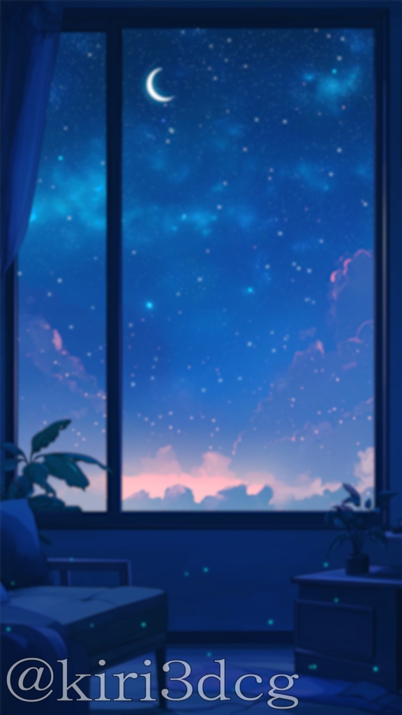 【縦型背景素材】窓から眺める流れ星 vtuber様 配信者様向け 雑談枠 歌枠などに♪  落ち着く 月 流れ星 配信用 配信背景 配信素材 Animated Background【背景ループ素材】