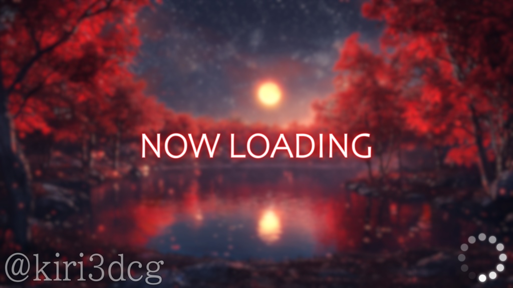 【配信画面セット!】紅の木々に包まれた夜の湖 vtuber様 配信者様向け 歌枠 雑談枠などに♪ 配信背景 素材 夜 月 紅 夜活 癒し 秋素材 幻想的 Animated Background【背景ループ素材】