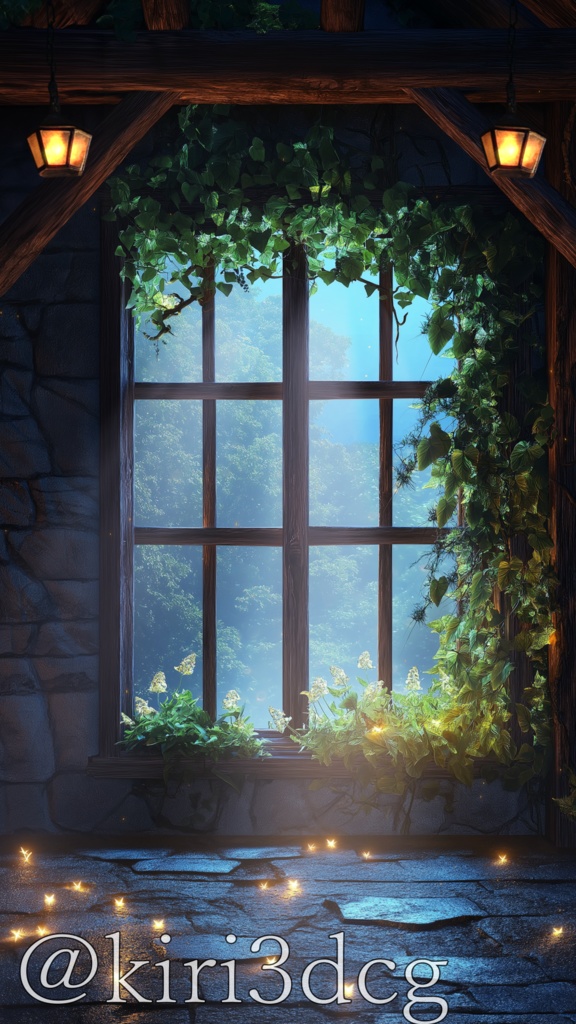 【縦型背景素材】異世界の窓辺 vtuber様 配信者様向け 雑談枠 歌枠などに♪ 落ち着く 異世界 ファンタジー 窓辺 配信用 配信背景 配信素材 Animated Background【背景ループ素材】