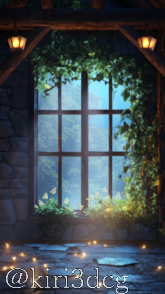 【縦型背景素材】異世界の窓辺 vtuber様 配信者様向け 雑談枠 歌枠などに♪ 落ち着く 異世界 ファンタジー 窓辺 配信用 配信背景 配信素材 Animated Background【背景ループ素材】