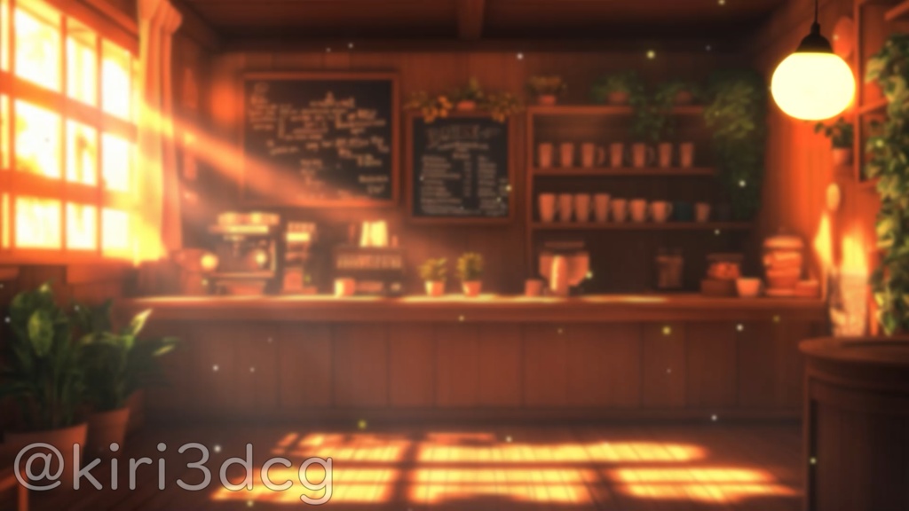 【配信画面セット!】日が差し込むカフェ vtuber様 配信者様向け 雑談枠などに♪ 配信背景 素材 コーヒー カフェ 本 Animated Background【背景ループ素材】