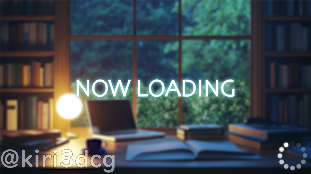 【配信画面セット!】雨の日のデスク vtuber様 配信者様向け 歌枠 雑談枠などに♪ 夜 雨 配信背景 書斎 デスク 素材 背景 Animated Background【背景ループ素材】