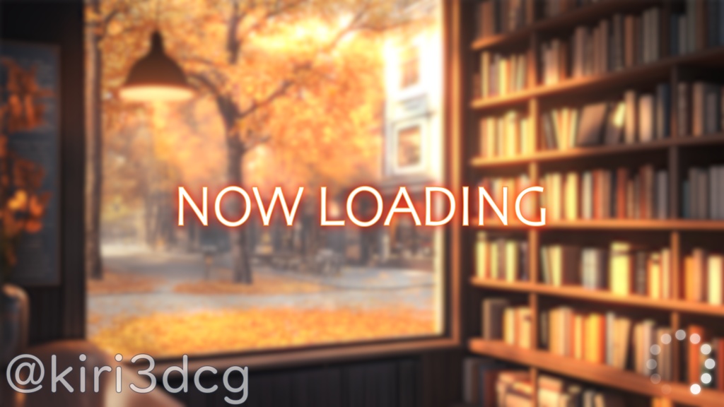 【配信画面セット!】秋のブックカフェの一室 vtuber様 配信者様向け 雑談枠などに♪ 配信背景 素材 紅葉 カフェ 本 秋 Animated Background【背景ループ素材】