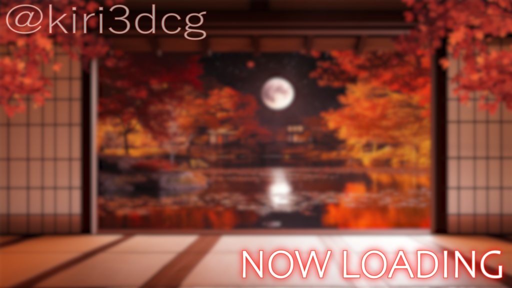【動く!配信画面セット!】紅葉が散る和室 vtuber様 配信者様向け 歌枠 雑談枠などに♪ 配信背景 素材 夜 月 紅葉 和室 夜活 癒し 池 秋素材 幻想的 Animated Background【背景ループ素材】