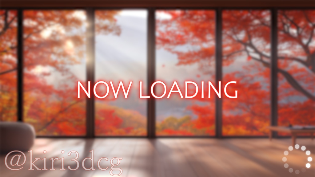 【配信画面セット!】紅葉が散るリビング vtuber様 配信者様向け 歌枠 雑談枠などに♪ 配信背景 素材 昼 朝 紅葉 リビング 癒し 秋素材 景色 Animated Background【背景ループ素材】