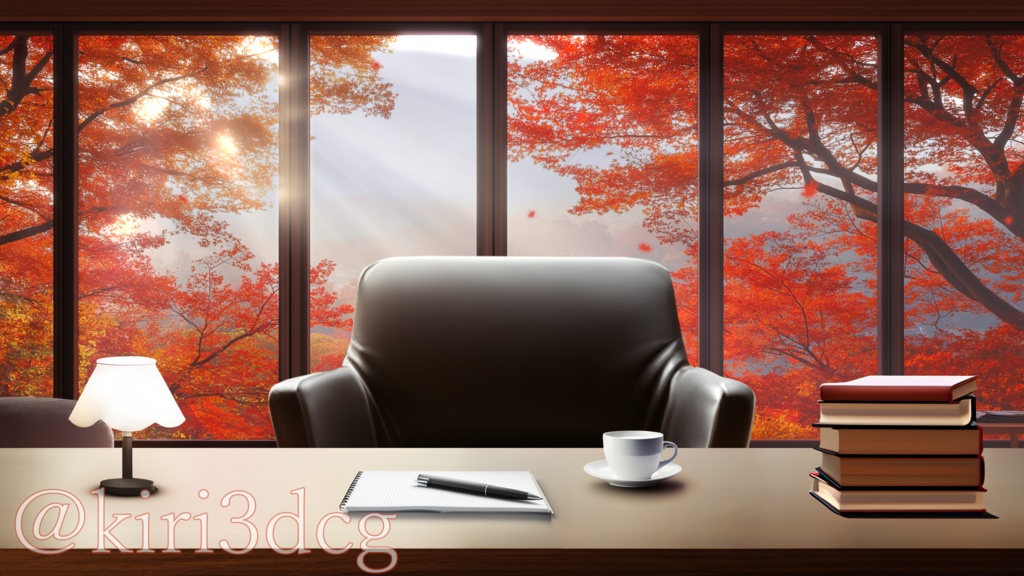 【配信画面セット!】紅葉が散るリビング vtuber様 配信者様向け 歌枠 雑談枠などに♪ 配信背景 素材 昼 朝 紅葉 リビング 癒し 秋素材 景色 Animated Background【背景ループ素材】