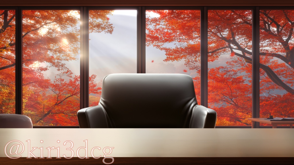 【配信画面セット!】紅葉が散るリビング vtuber様 配信者様向け 歌枠 雑談枠などに♪ 配信背景 素材 昼 朝 紅葉 リビング 癒し 秋素材 景色 Animated Background【背景ループ素材】