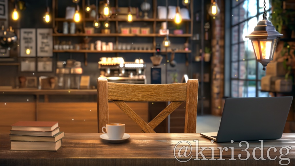 【配信画面セット!】カフェ風配信部屋ver2 vtuber様 配信者様向け 雑談枠などに♪  配信背景 素材 コーヒー カフェ 本 Animated Background【背景ループ素材】